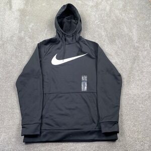 Nike Mens Therma-FIT Training Hoodie Black Swoosh Pullover CU6238-010 Size M NEW